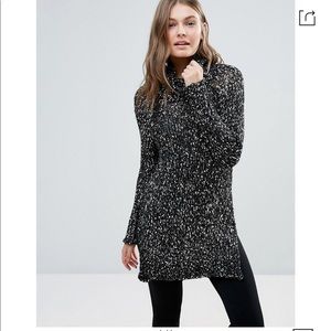 High-neck Split Sweater